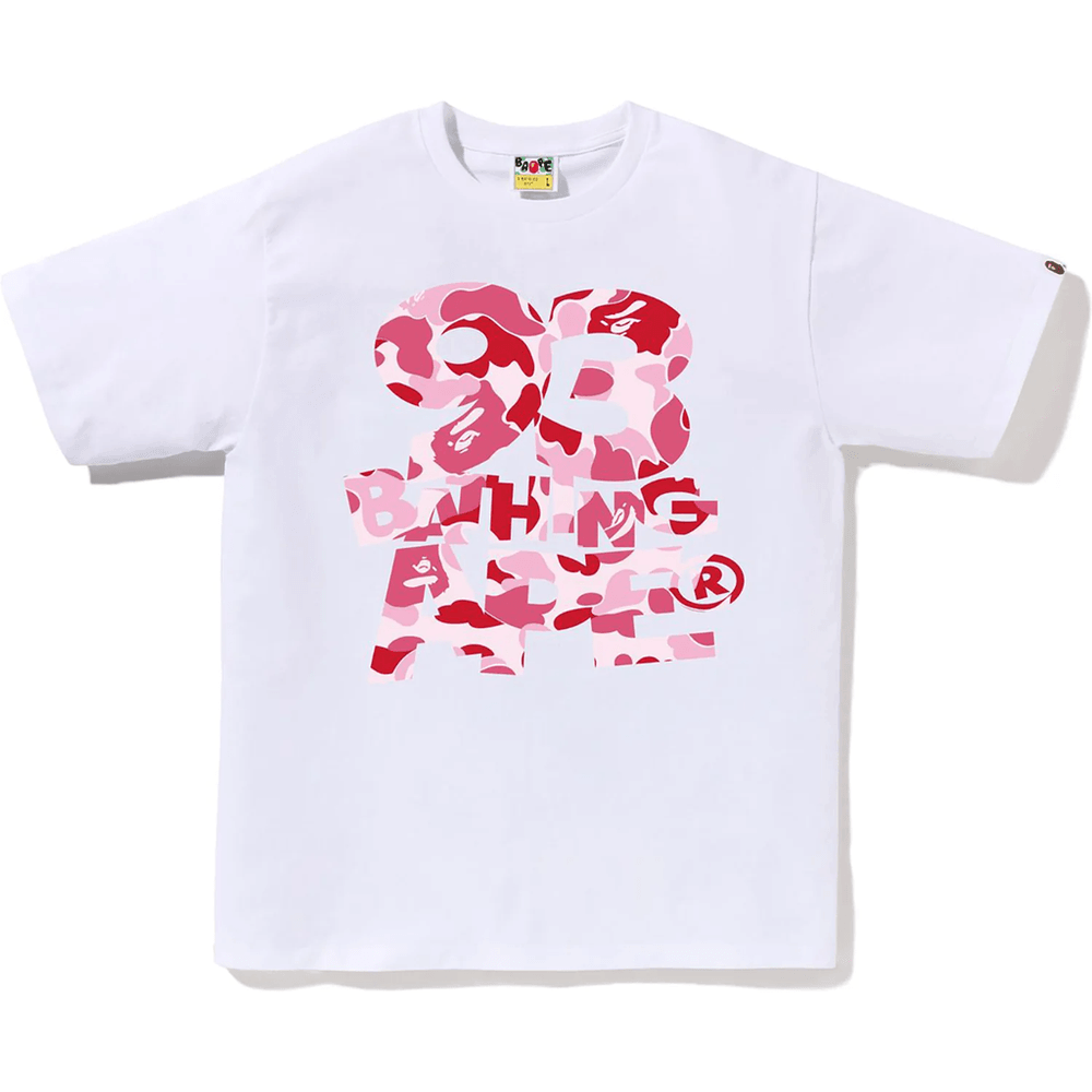 Bape ABC CAMO 93 BATHING APE TEE MENS White X Pink