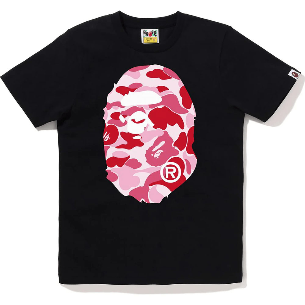 Bape ABC CAMO BIG APE HEAD TEE LADIES Black X Pink