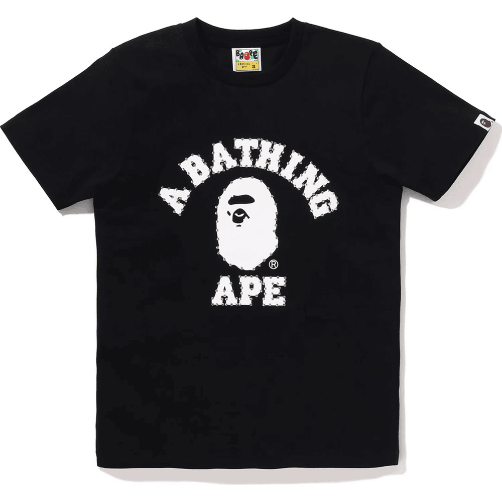 BAPE T-shirt Met Kristallen Steen En College-opdruk Voor Dames, Zwart
