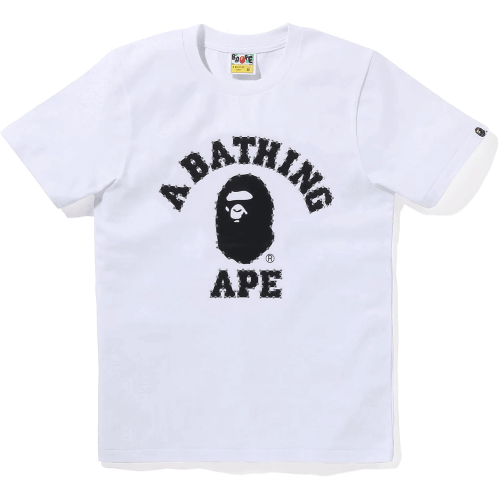 Bape Crystal Stone College Tee Dames Wit