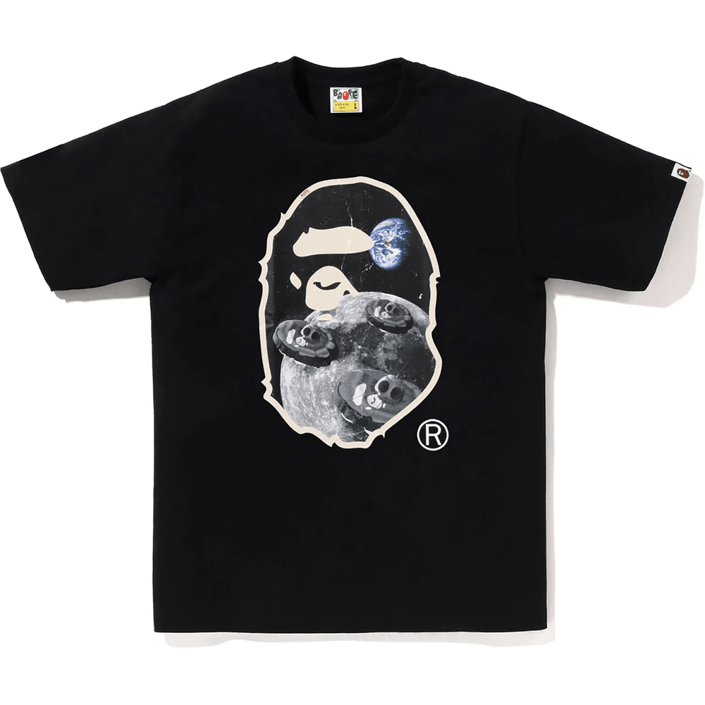 Bape MOON APE HEAD OLD PHOTO TEE MENS Black