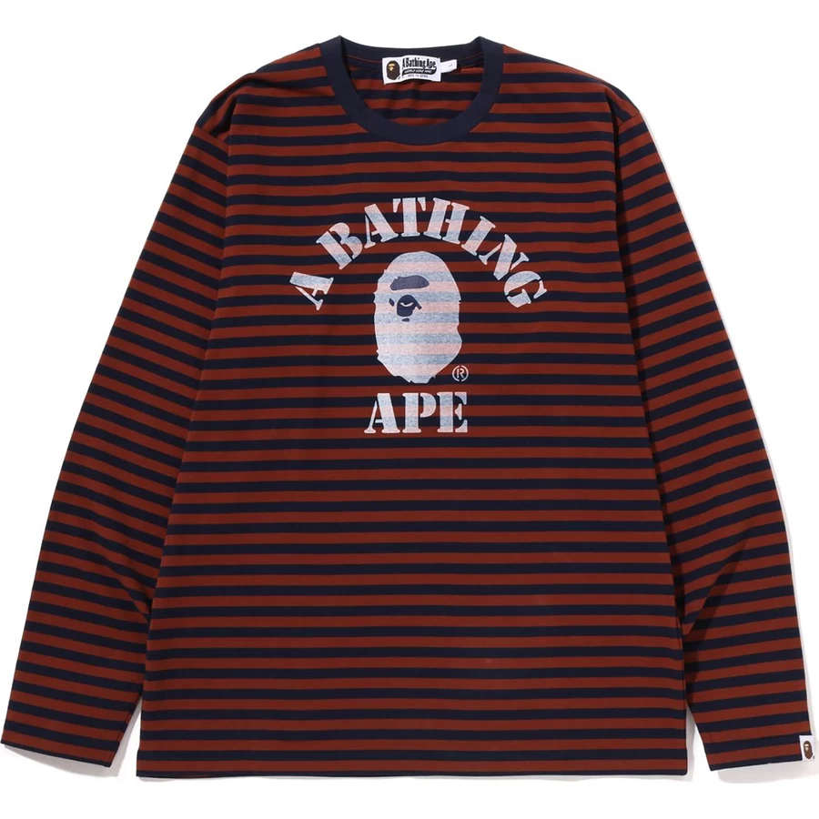 Bape DISCHARGE COLLEGE HOOP L/S TEE MENS