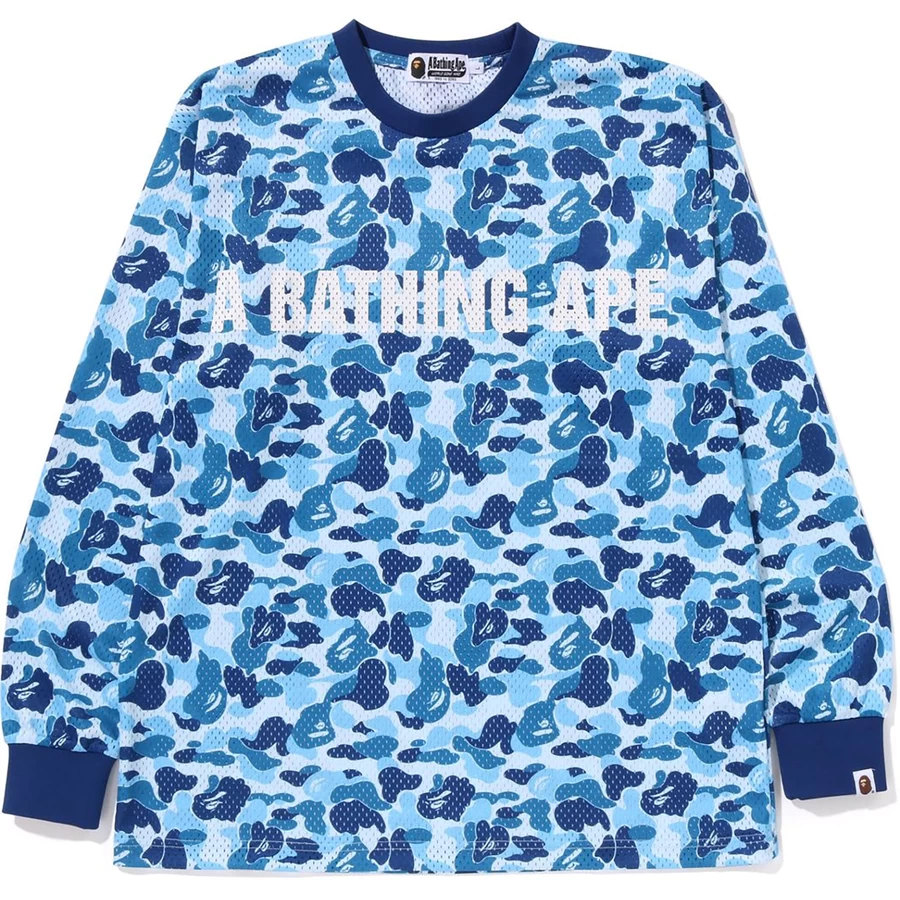 Bape Abc Camo Mesh Relaxed Fit L/s Tee Herr