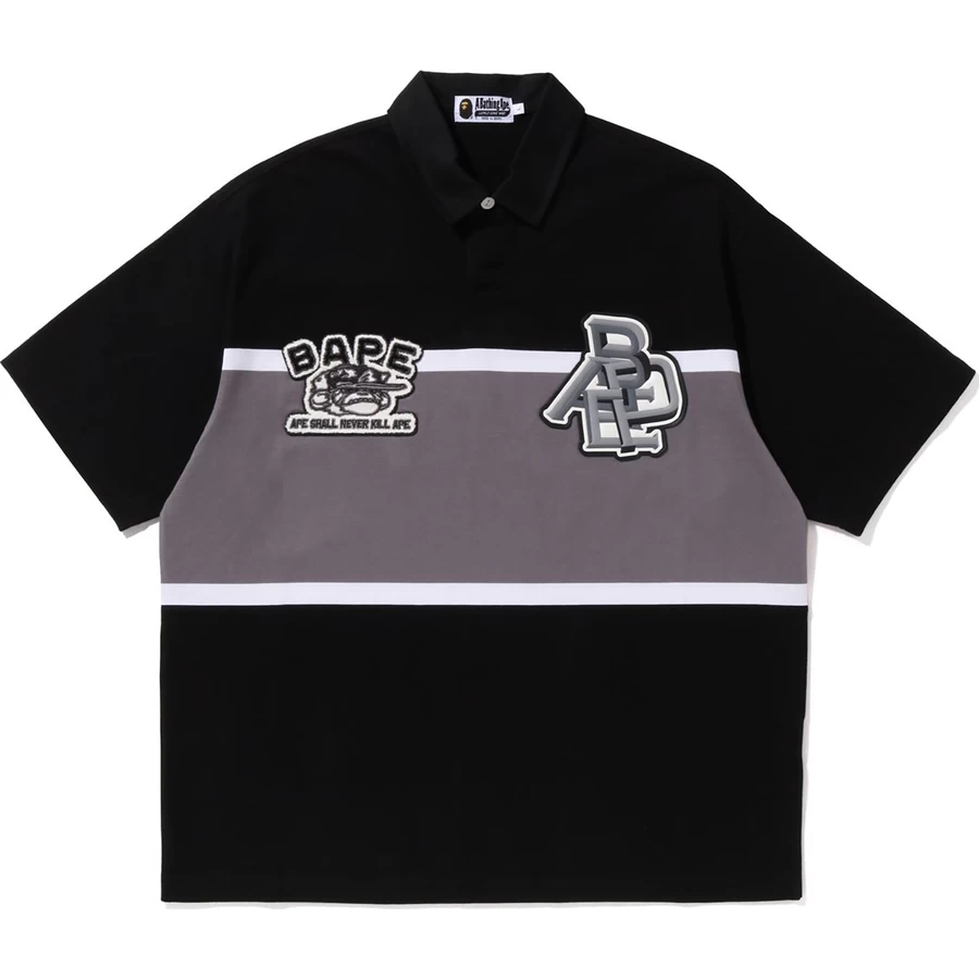 Bape Färgblockerande överdimensionerad Rugbypolo Herr