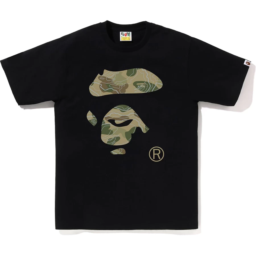 Bape Lagdelt Linje Camo Abe Ansigt Tee Herre