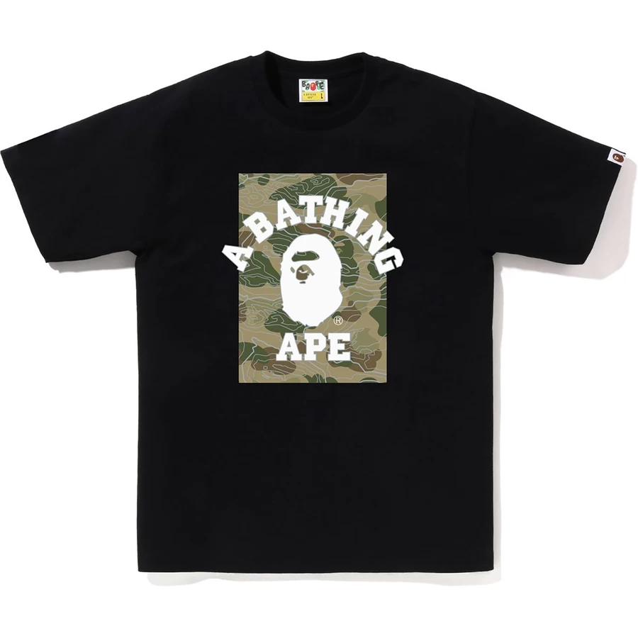 Bape Lagdelt Line Camo På College Tee Herre