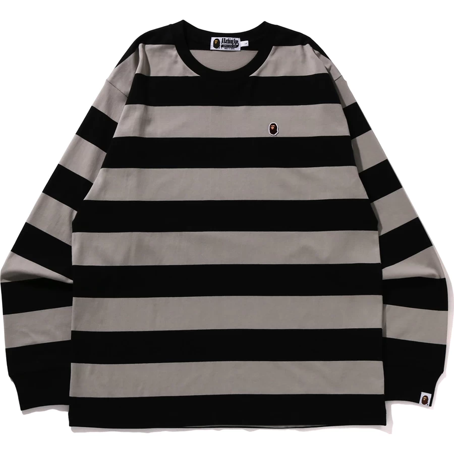 Bape Ape Head One Point Hoop L/s Tee Relaxed Fit Herr