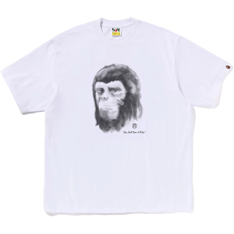 Bape Pixel Comic Ape Hode Avslappet Passform T-skjorte Herre