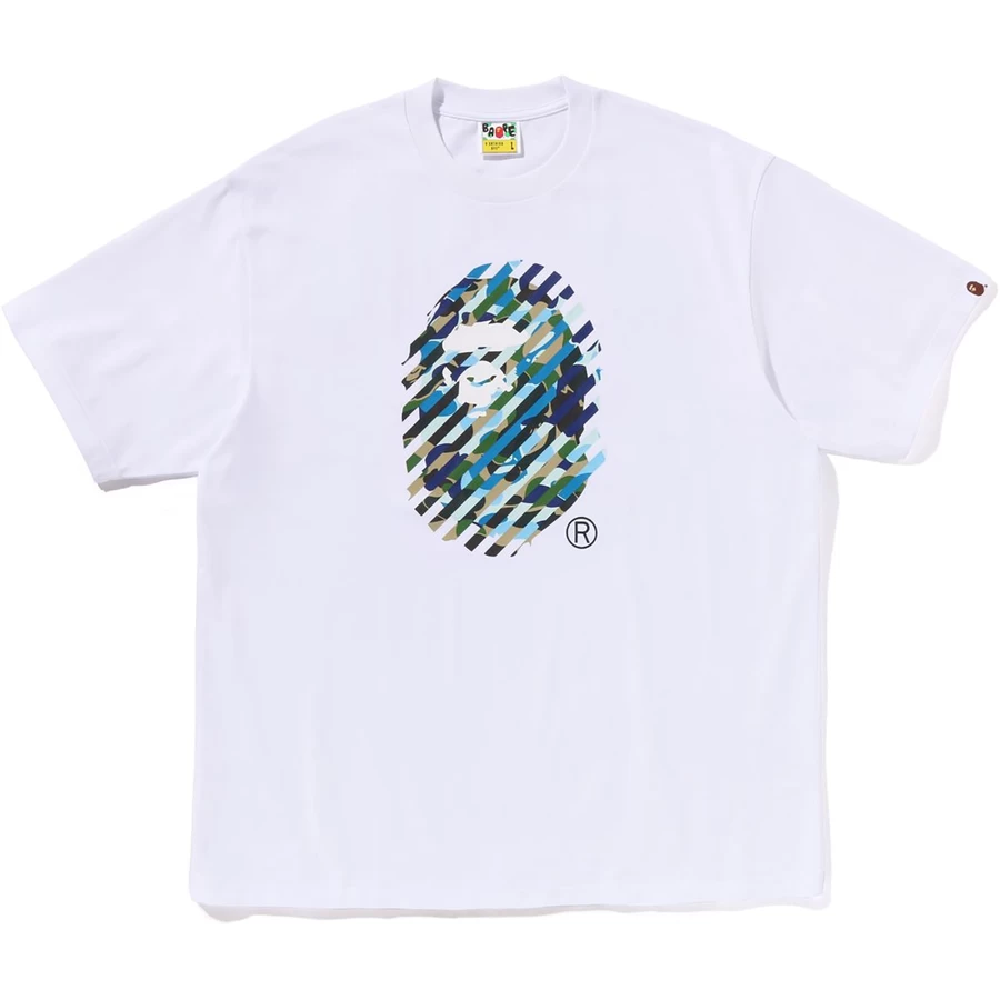 Bape Abc Camo Illusion Ape Hode Avslappet Passform T-skjorte Herre