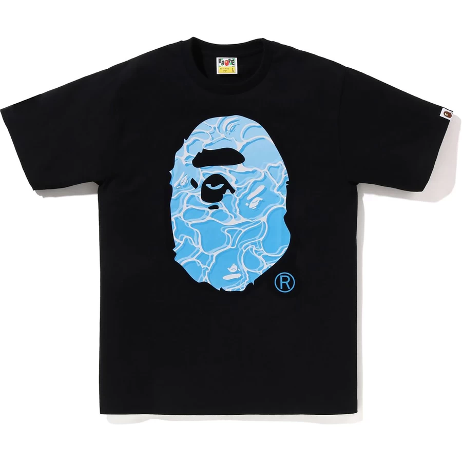 Bape ABC SEA SURFACE CAMO APE HEAD TEE MENS