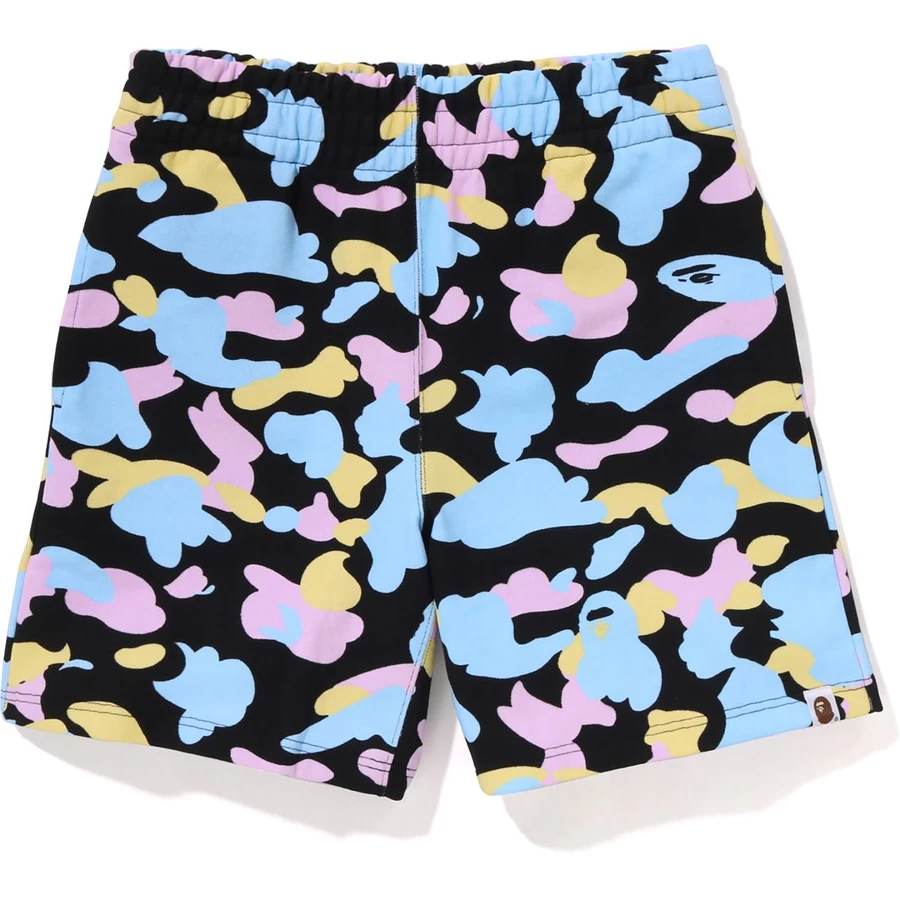 Bape NEW MULTI CAMO OVERSIZED SWEAT SHORTS LADIES