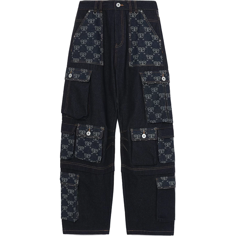 Bape BAPY MONOGRAM CARGO JEANS LADIES