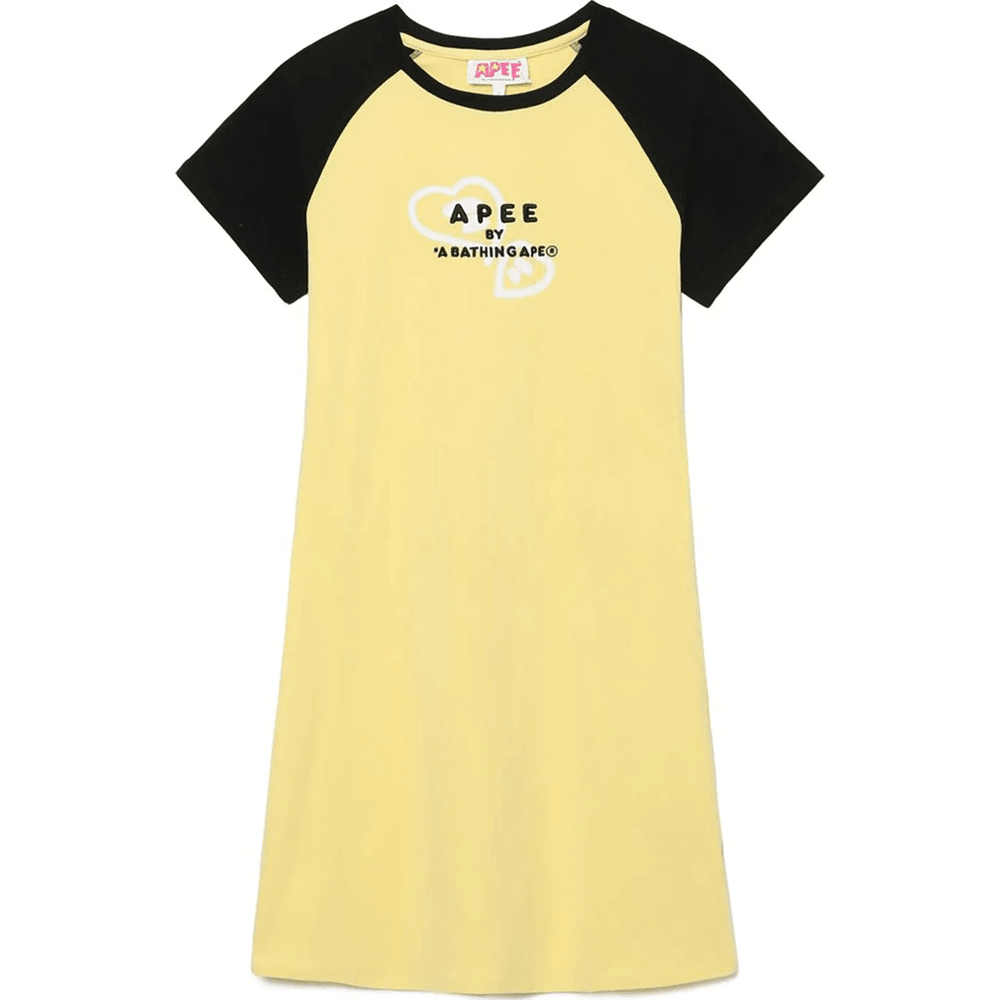 Bape GRAPHIC RAGLAN MINIDRESS LADIES Yellow