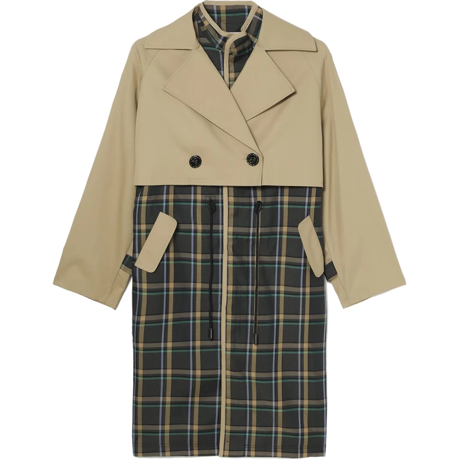 Bape BAPY LAYERED CHECK TRENCH LADIES