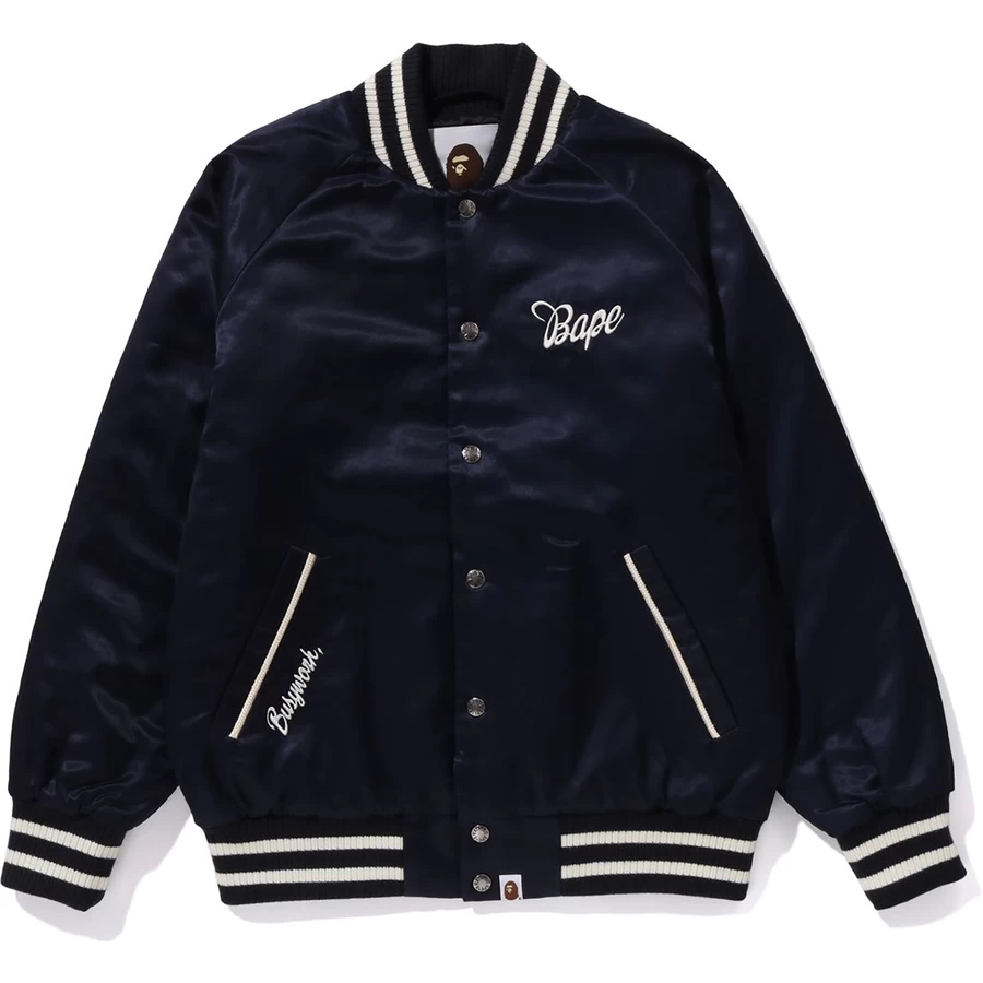 Bape BAPE SATIN VARSITY JACKET LADIES