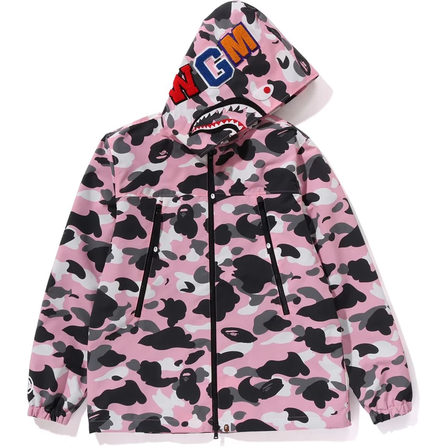 Bape WARM UP CAMO SHARK HOODIE JACKET LADIES