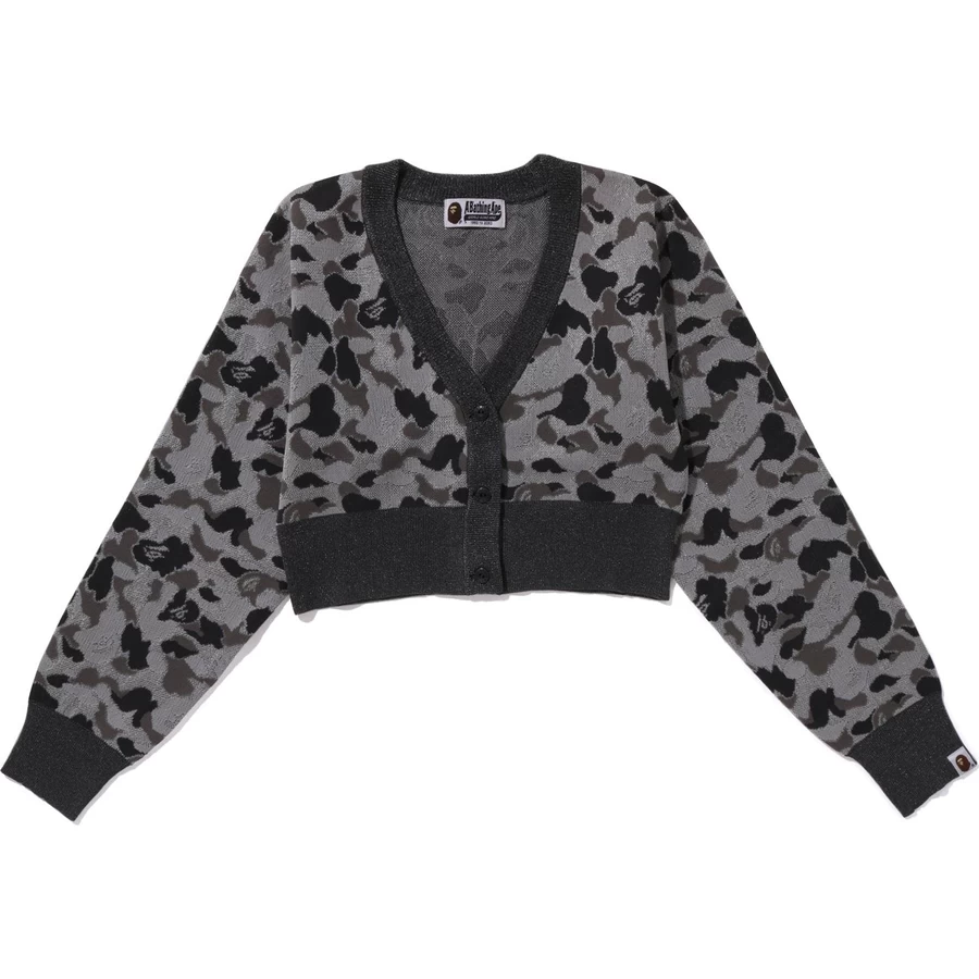 Bape ABC CAMO CROPPED KNIT CARDIGAN LADIES