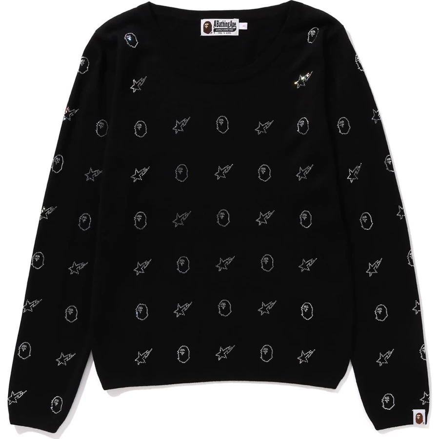 Bape CRYSTAL STONE BAPE KNIT SWEATER LADIES