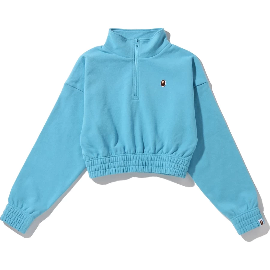 Bape APE HEAD ONE POINT CROPPED HALF ZIP LADIES