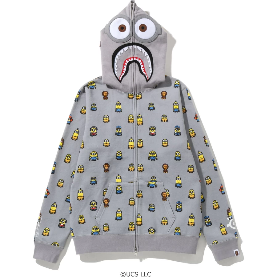Bape MINIONS SHARK FULL ZIP HOODIE LADIES