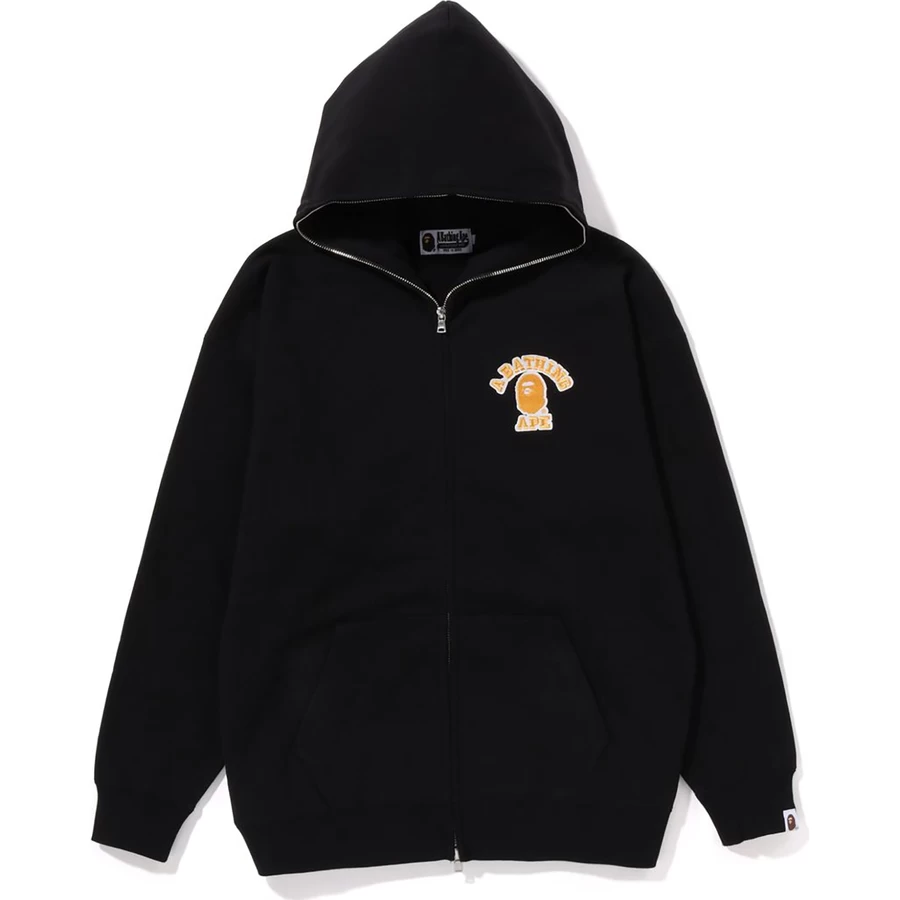 Bape COLLEGE PATCHED OVERSIZED FULL ZIP HOODIE LADIES