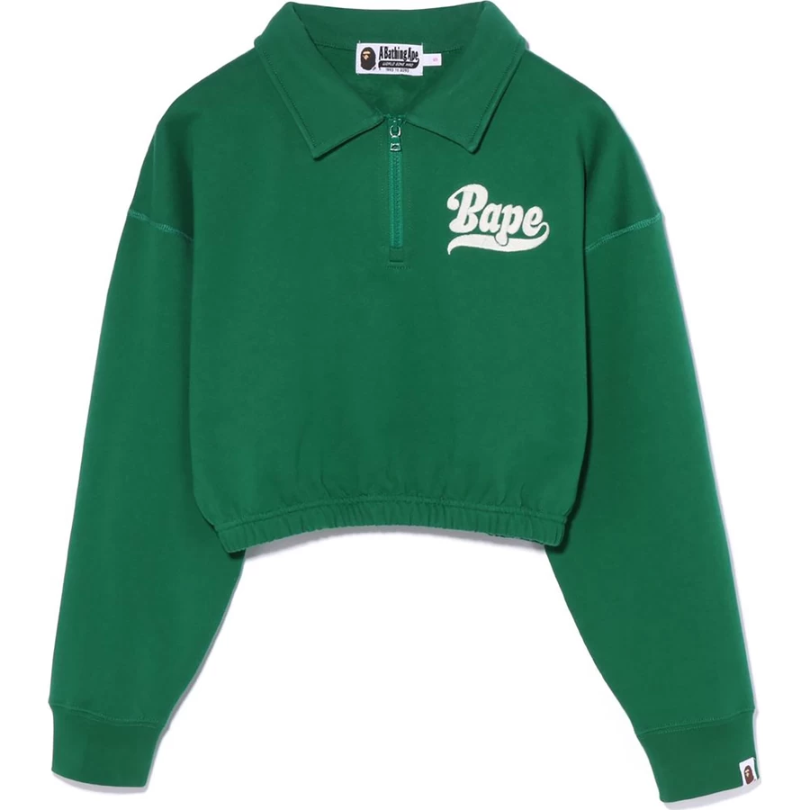 Bape BAPE HALF ZIP CROPPED CREWNECK LADIES
