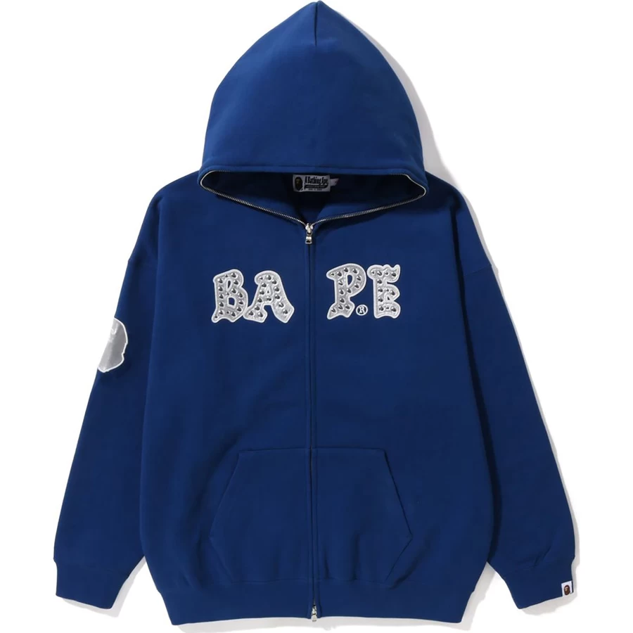 Bape BAPE STUDDED OVERSIZED FULL ZIP HOODIE LADIES