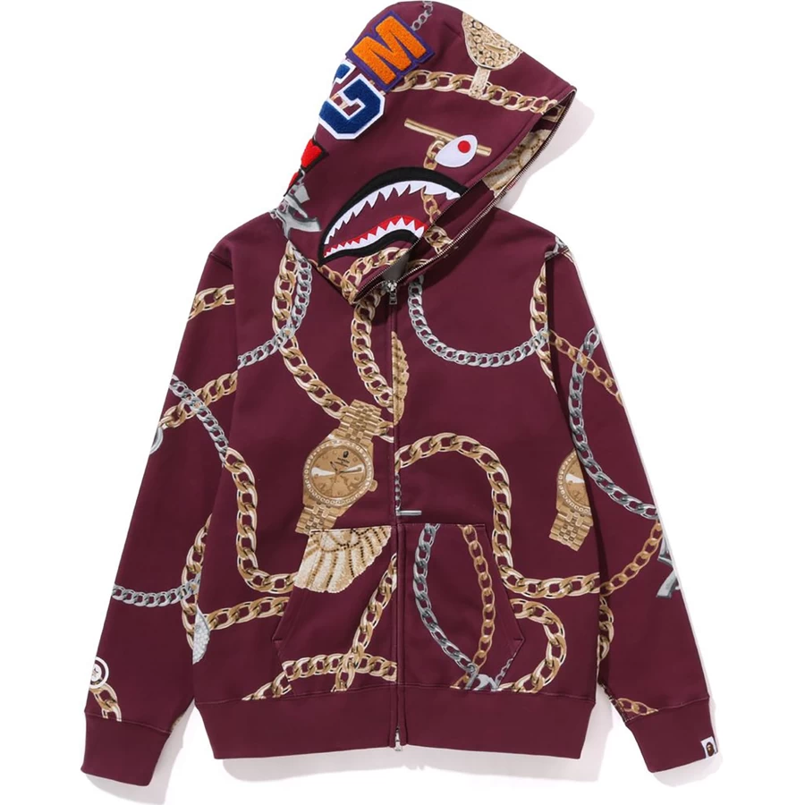 Bape BAPE JEWELS SHARK FULL ZIP HOODIE LADIES