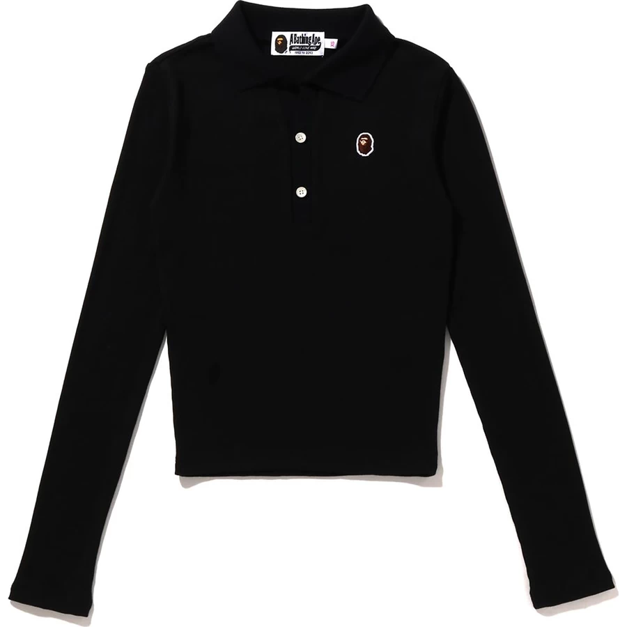 Bape APE HEAD ONE POINT RIB L/S POLO LADIES