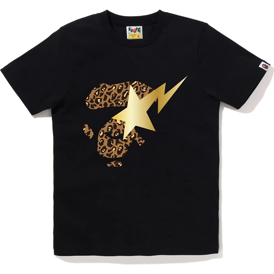 Bape BAPE LEOPARD APE FACE STA TEE LADIES