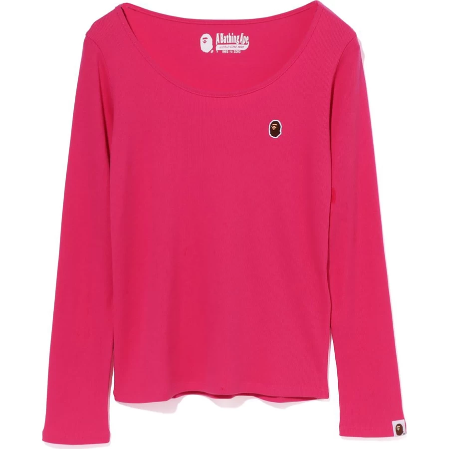 Bape APE HEAD ONE POINT RIB L/S TEE LADIES