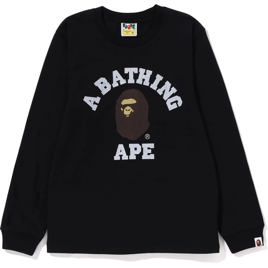 Bape PIGMENT COLLEGE L/S TEE LADIES