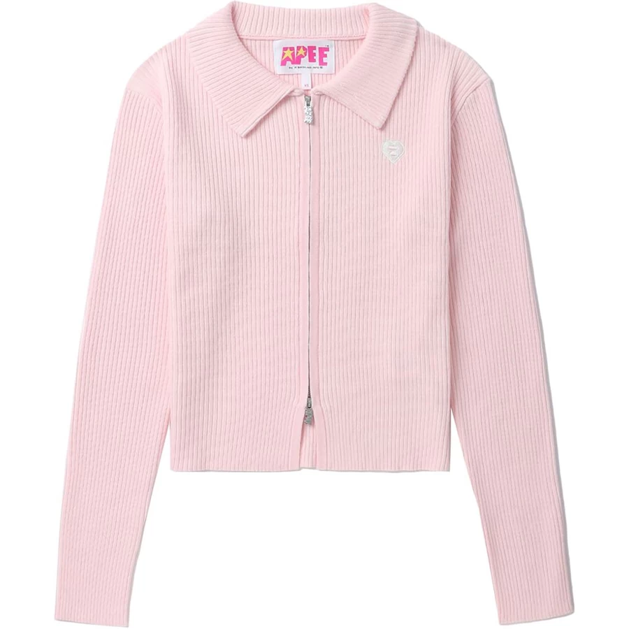 Bape APEE TWO TONE RIBBED KNIT CARDIGAN LADIES