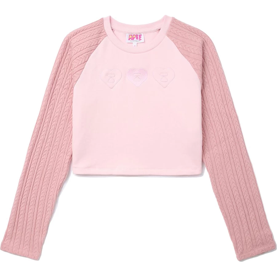 Bape APEE FABRIC MIXED LONG SLEEVE RAGLAN JUMPER LADIES