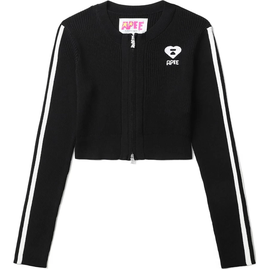 Bape APEE RIBBLED ZIP UP KNIT TOP LADIES